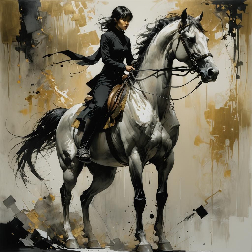 Horse Figure in Dark Fantasy Fusion Style