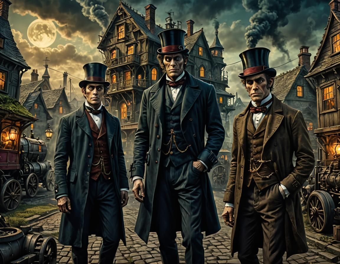 Dr. Jekyll and Mr. Hyde in Surreal Haunted Village