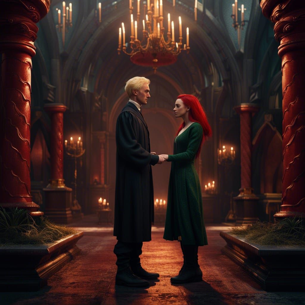 Draco Malfoy Proposes: Detailed Fantasy Painting