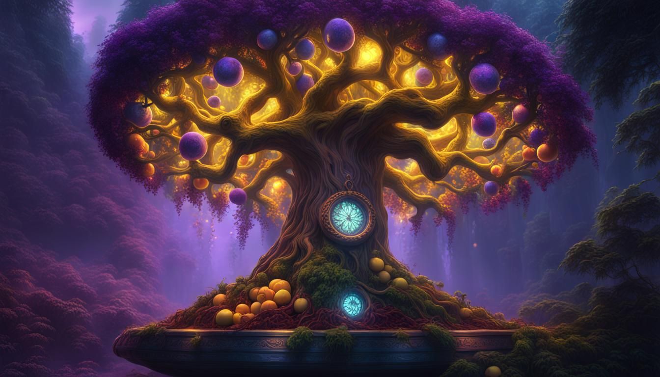 Enchanted Forest: Tree of Life with Alien Fruit