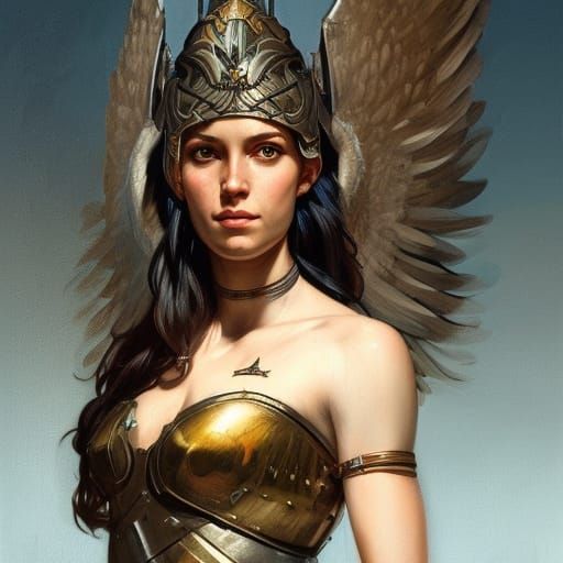 Valkyrie Portrait in Art Nouveau Style