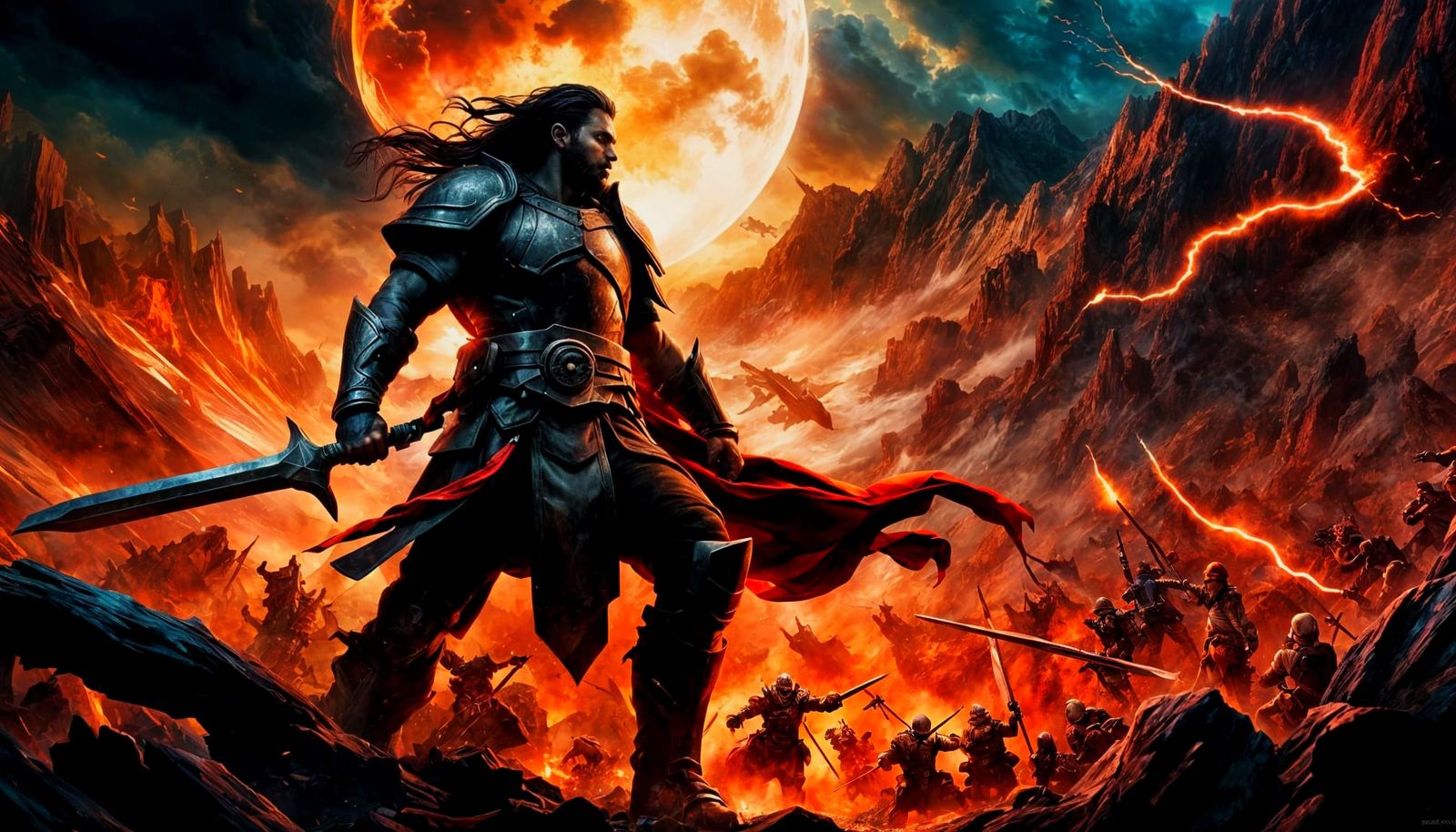 Epic Warriors Descend in Splash Art Style