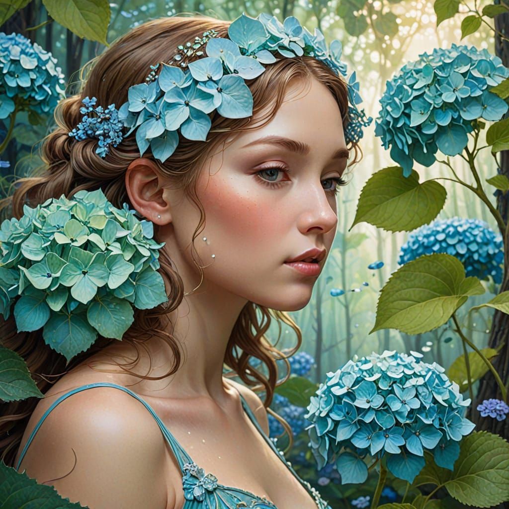 Hydrangea Hayao Miyazaki Alphonse Mucha Amanda Sage Bernie W...