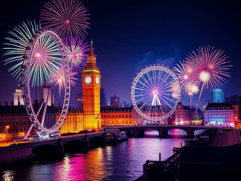 Breathtakingly Realistic London Cityscape Under Vibrant Fire...