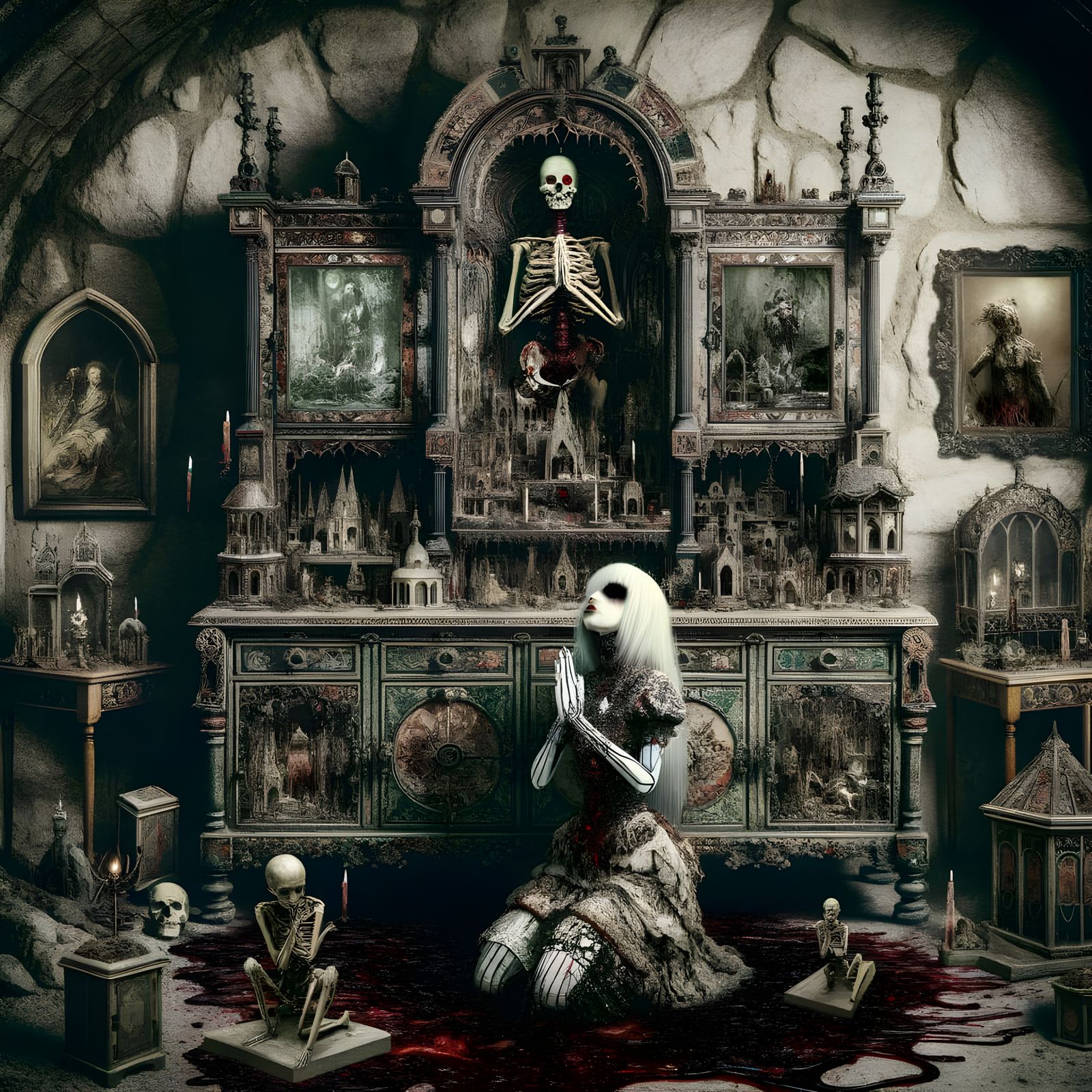 Macabre Victorian Sideboard in Subgenius Style