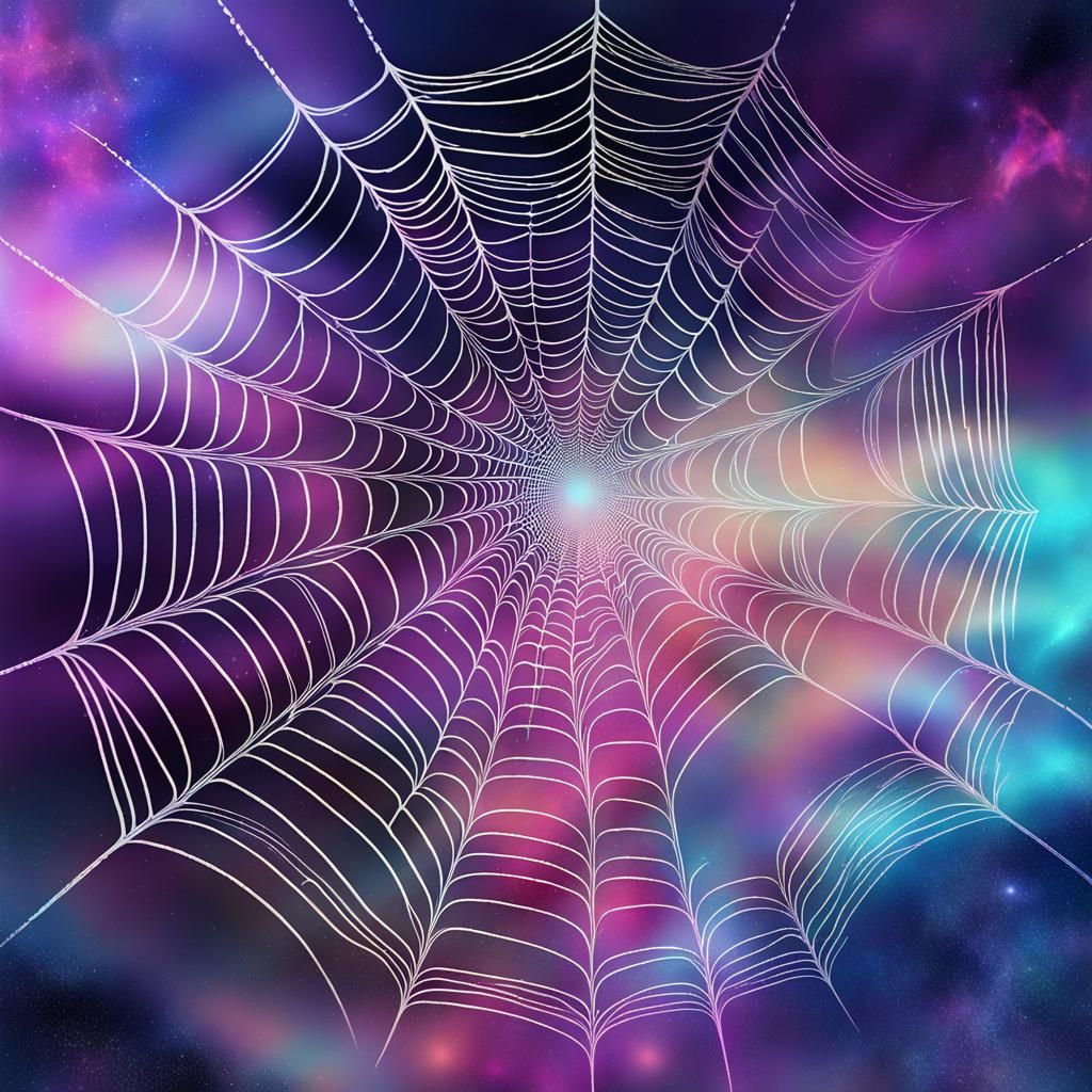 Astral Spiderwebs in the Sky: Holographic Illustration