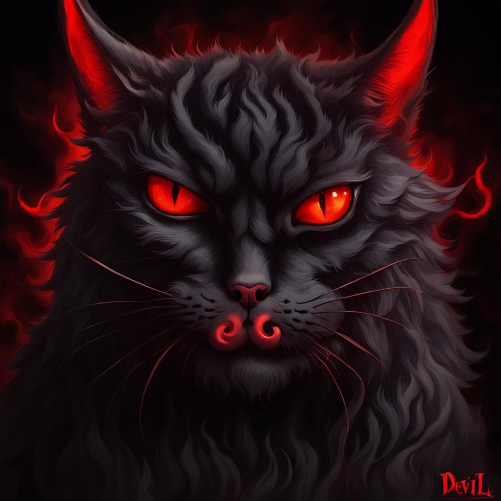 Infernal Feline: A Devil Cat from Hell