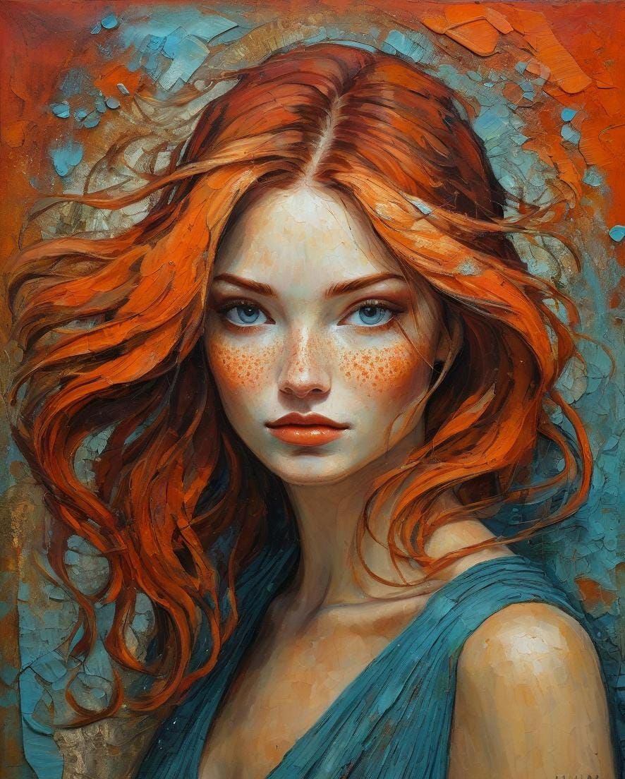 Lady with Red Hair in Alla Prima Painting