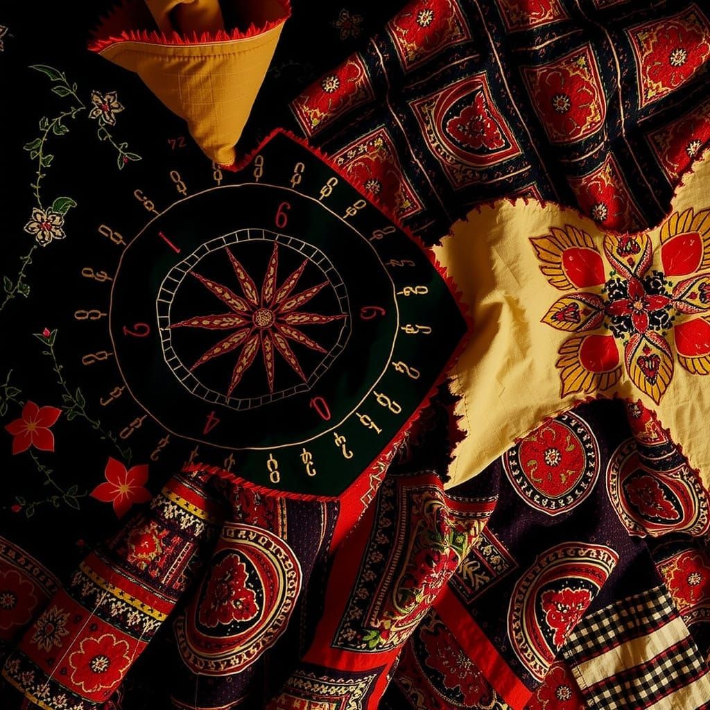 Vibrant Patchwork Quilt in a Tapestry of Colors and Textures