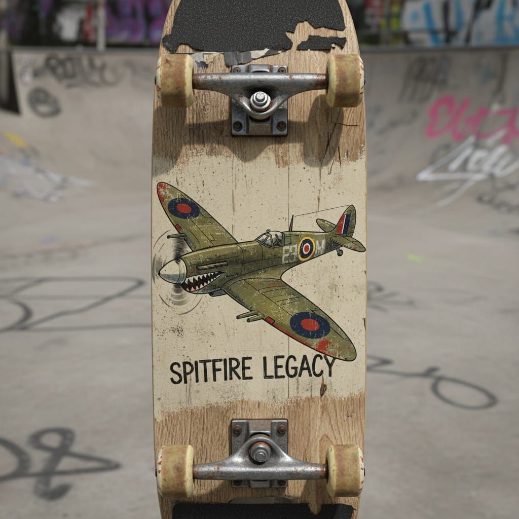 Vintage Spitfire Logo on Skateboard Deck