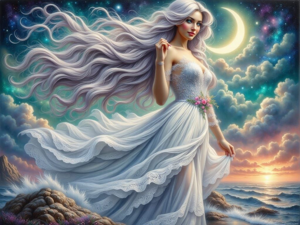 Queen of Sweetness and Love in Mystical Oil Painting