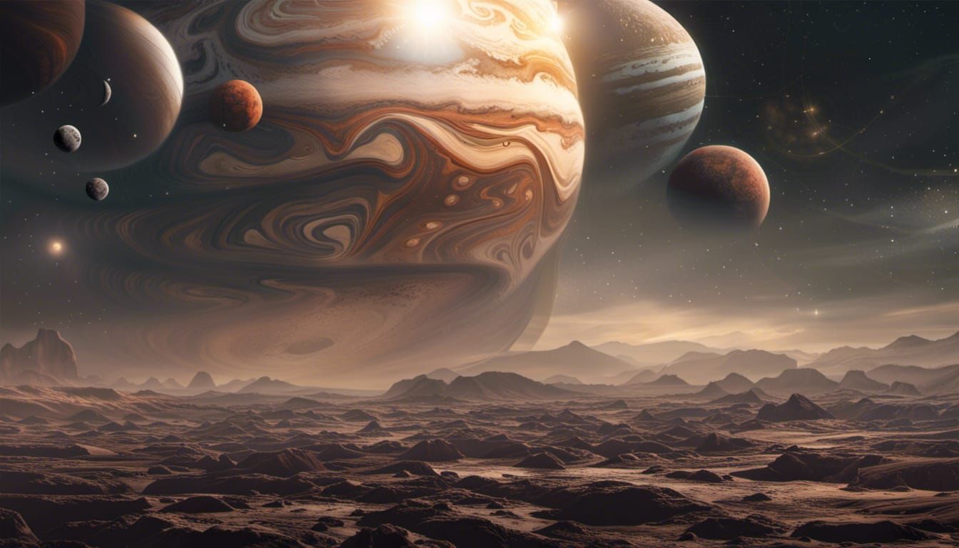 Jupiter Planet as Superhero: Digital Matte Painting