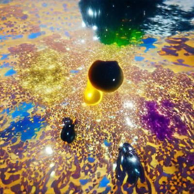 Colorful Spots Floating in Universe After Golden Big Bang