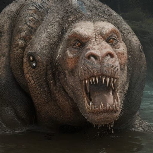 Hyper-Realistic T. Rex Zombie in Cinematic Horror Style