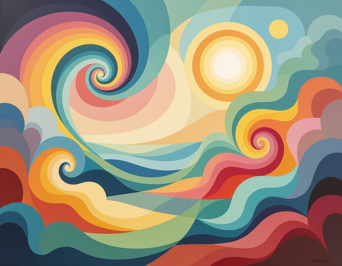 Surreal Dreamscape of Swirling Colors and Impossible Shapes