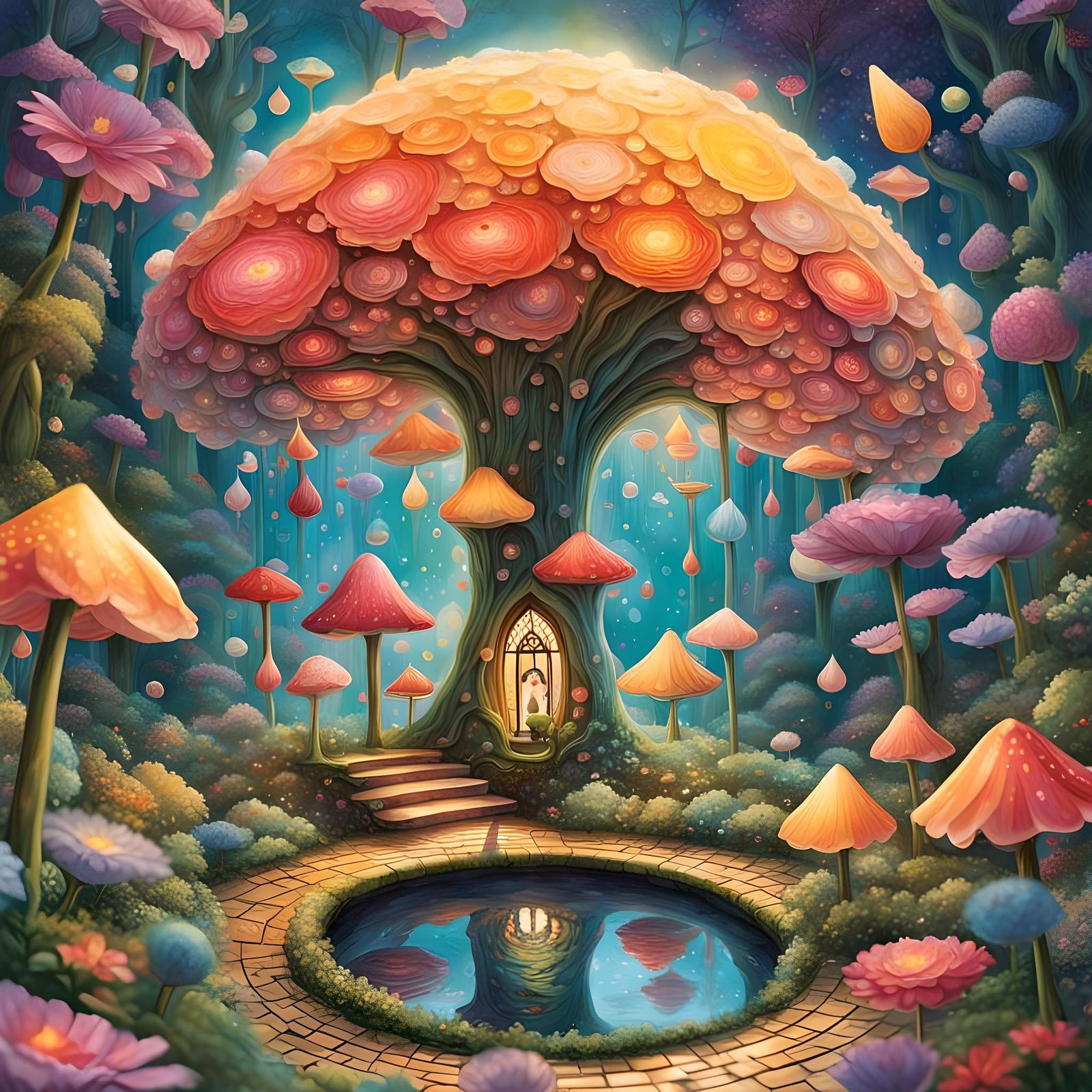 Magical Fairy Realm Hidden in a Dewdrop