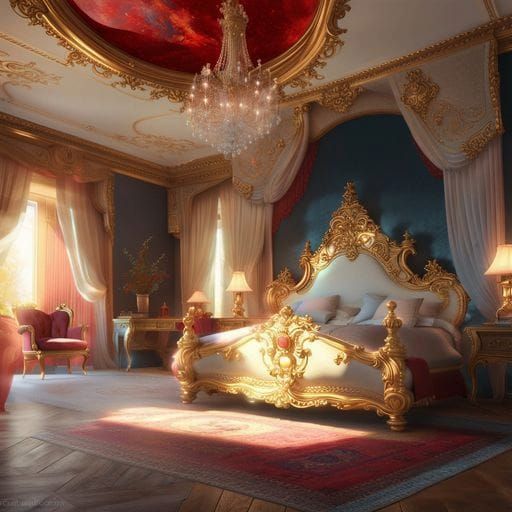 Opulent French Royal Bedroom Interior