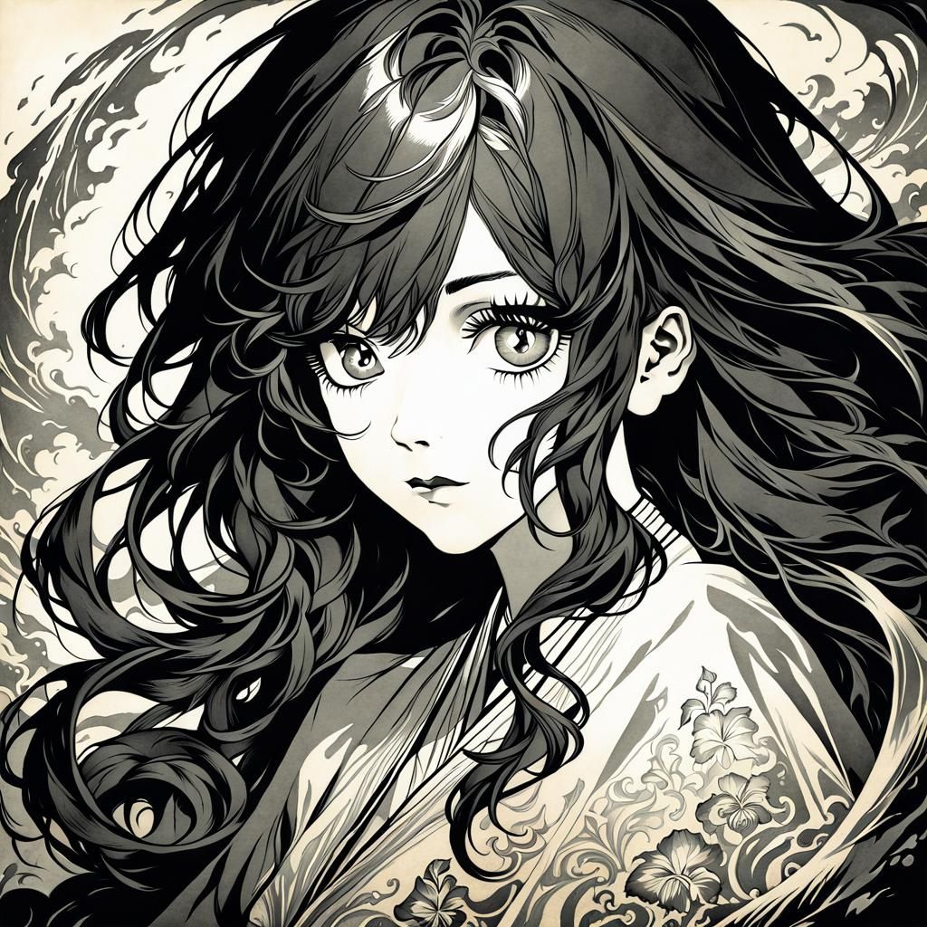 Fantasy Portrait on Parchment with Red Hair