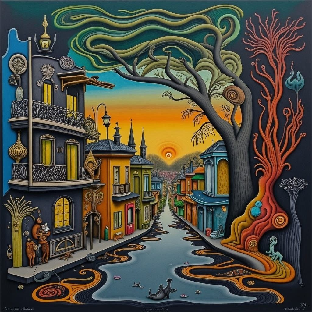 New Orleans Cityscape in Expressive Artistic Style