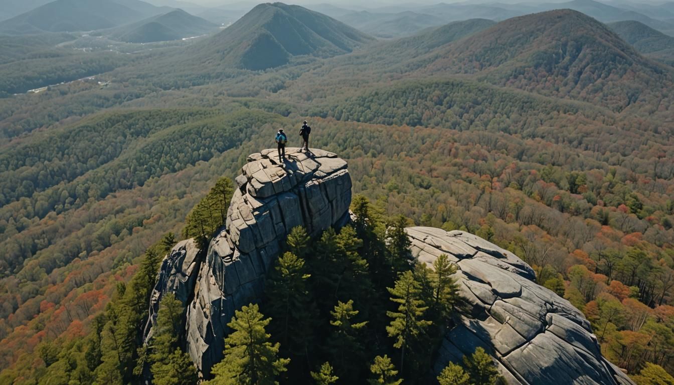 Pilot Mountain Double Exposure with Energy Pathways