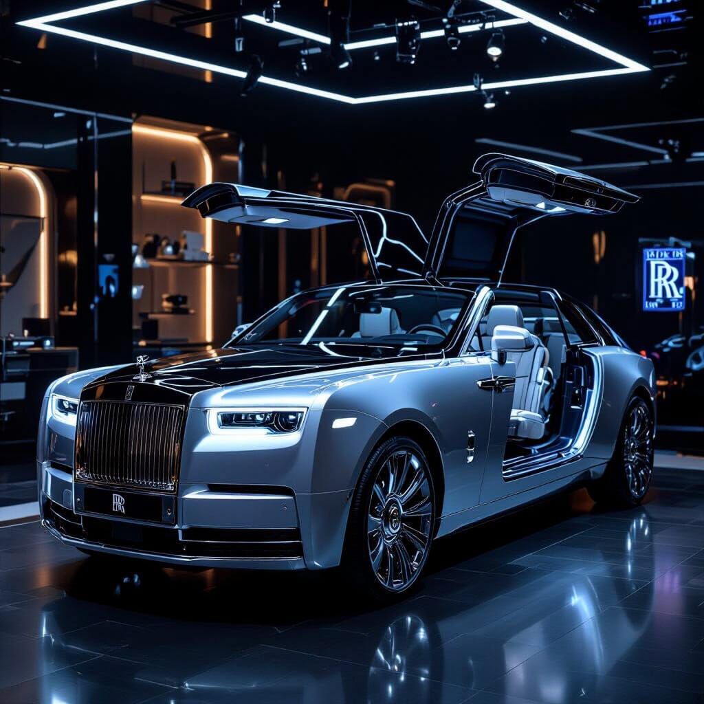 Futuristic Rolls Royce with Diamond Accents