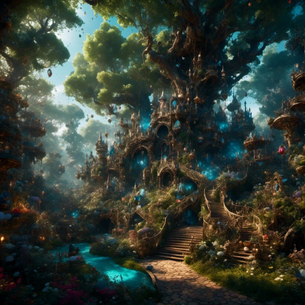 Enchanted Forest Full of Wonders in Fantasy Style