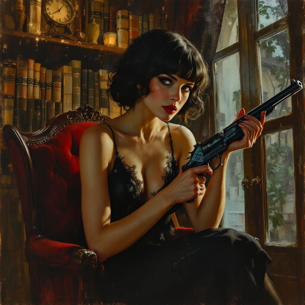 Glamour Goth: Miss Scarlett in Encaustic Noir