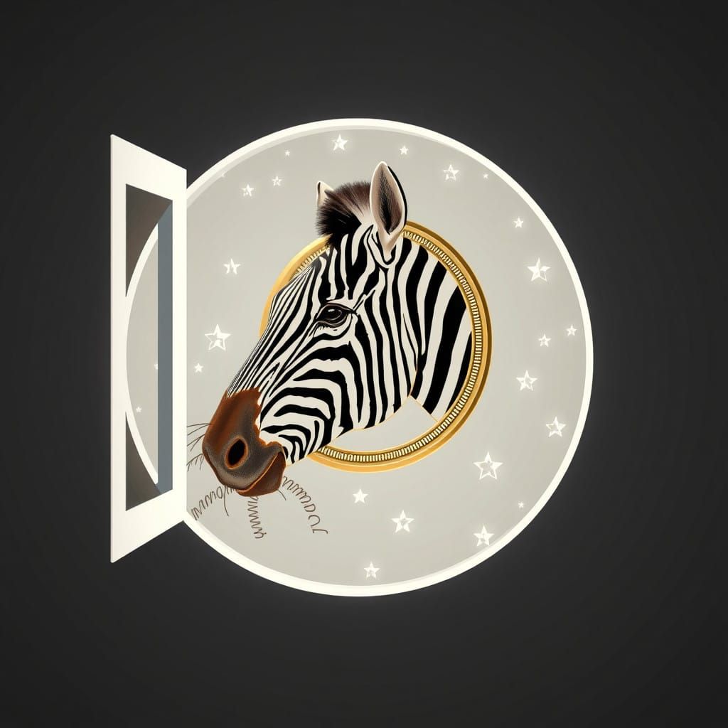 Pixelated Zebra Emerging from Terminal Window