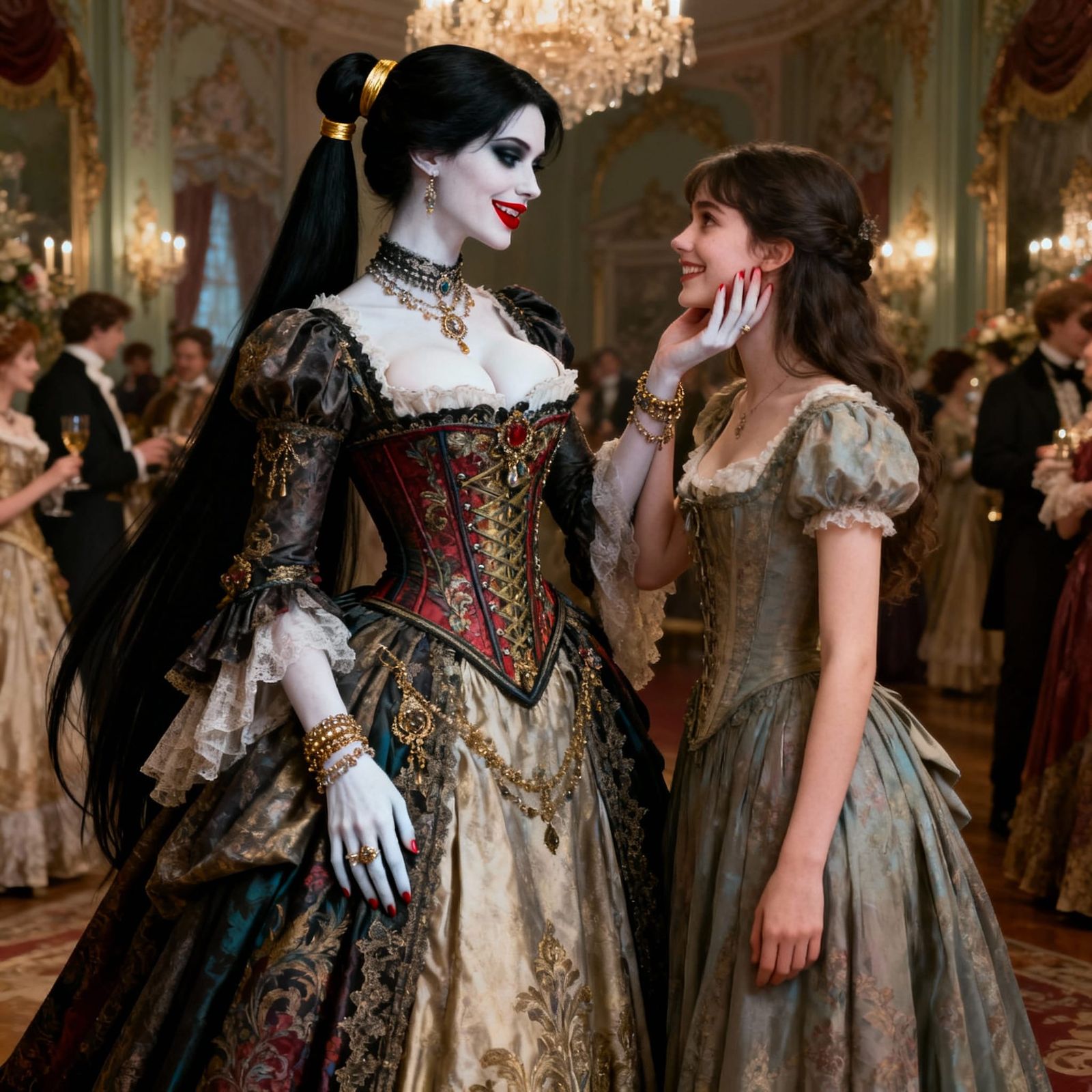 Victorian Vampire Seduces Captivated Woman