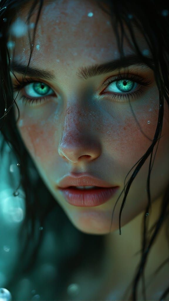 Glowing Water Nymph Close-Up