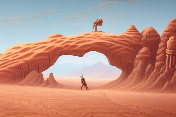 Epic Desert Landscape in Detailed Matte Painting