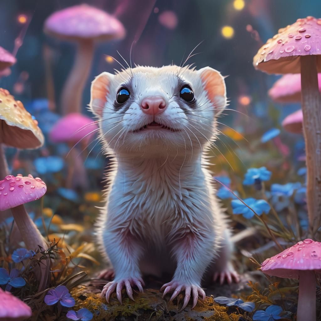 Fervent Fauvist Ferret Unfurls in Whimsy