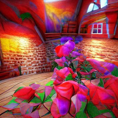 Fantasy Rose House in Fauvist 3D