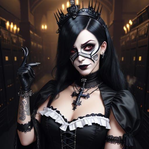 Gothic Goddess in Victorian Era Attire