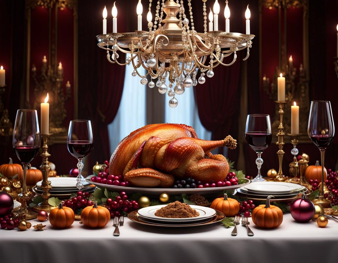 Thanksgiving dinner table