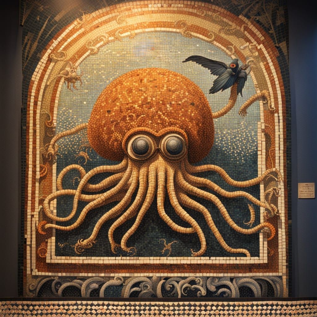 Roman Mosaic Depiction of the Flying Spaghetti God