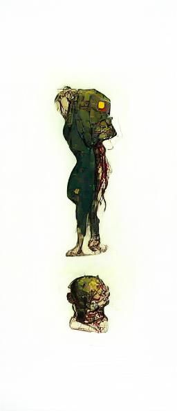 Cyberpunk Zombie Corpse in Transhumanist Horror Style