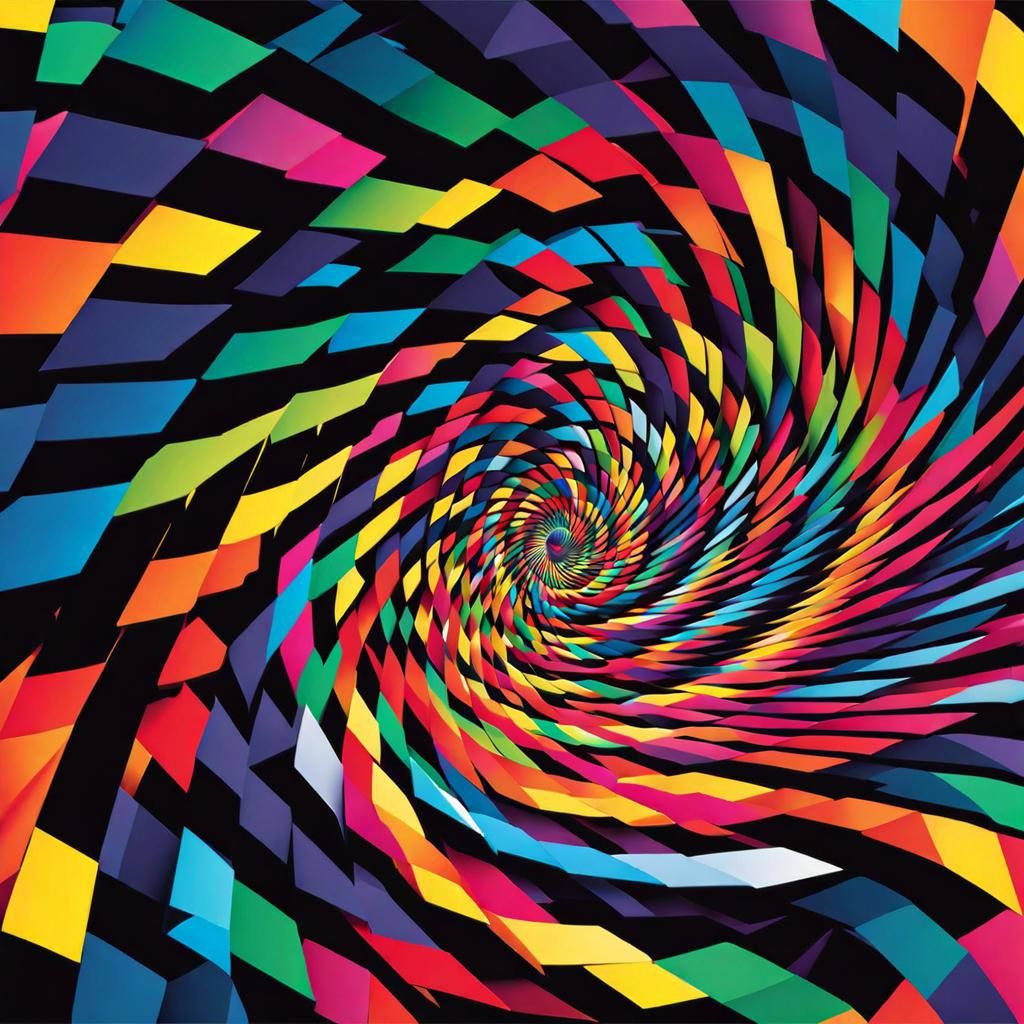 Colorful Optical Illusion Graphic with False Motion