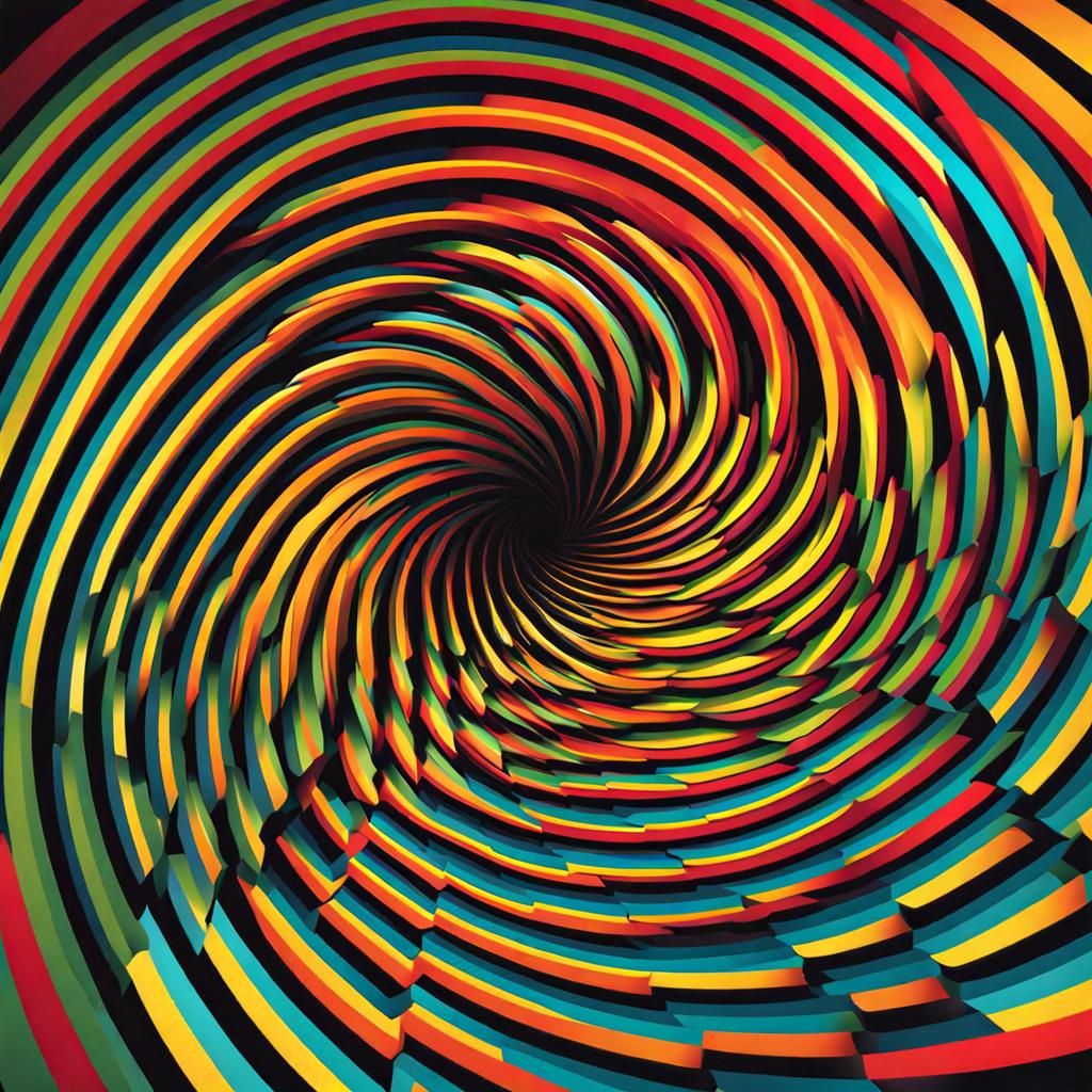 Vibrant Optical Illusion Graphic in Vector Style