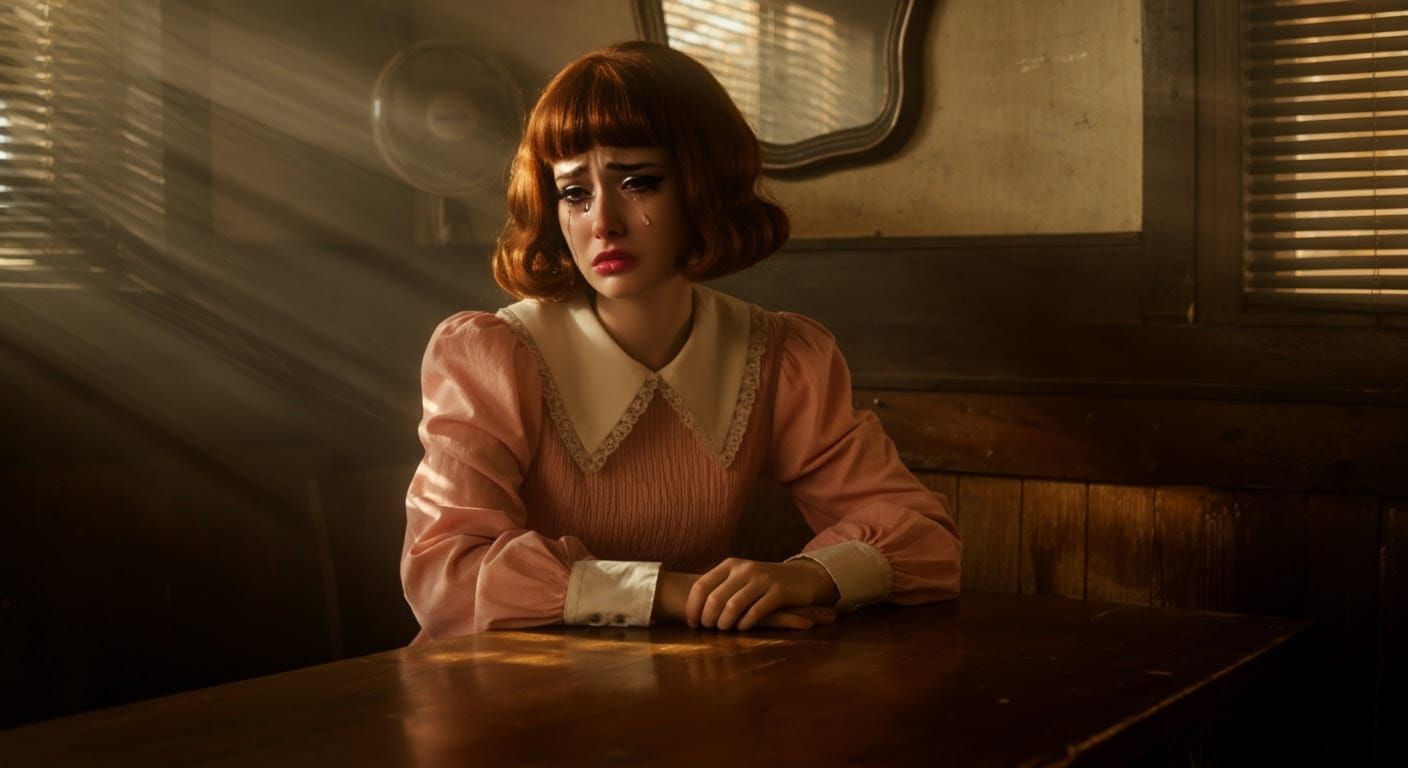 Muted Elegance of a Lonely Vintage Bar Scene