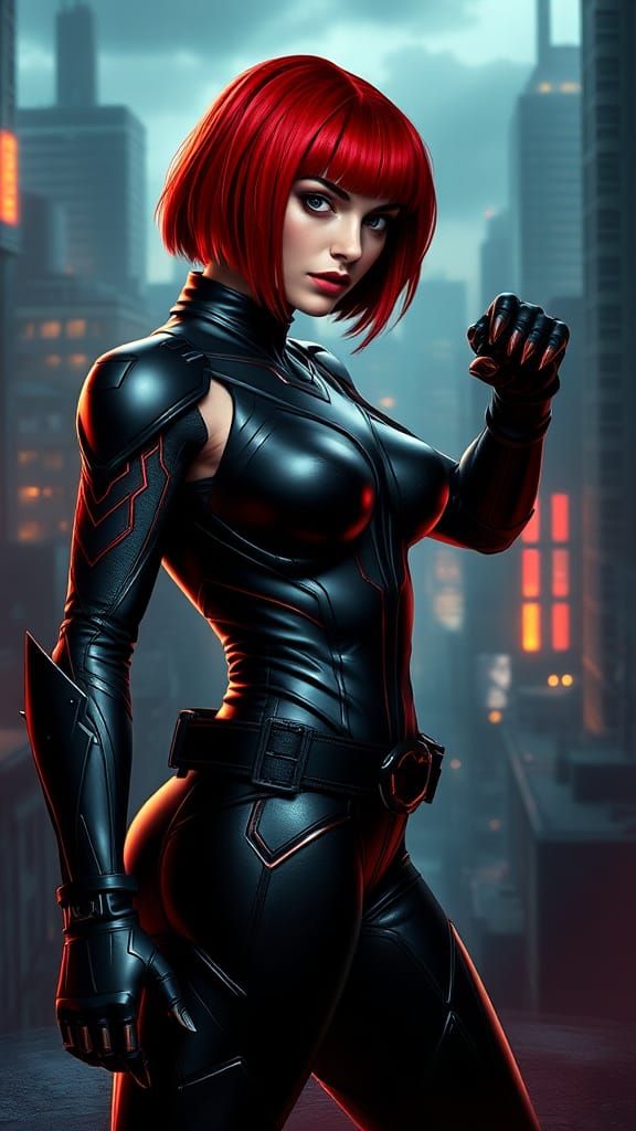 Catwoman in Dystopian Cityscape: Matte Painting