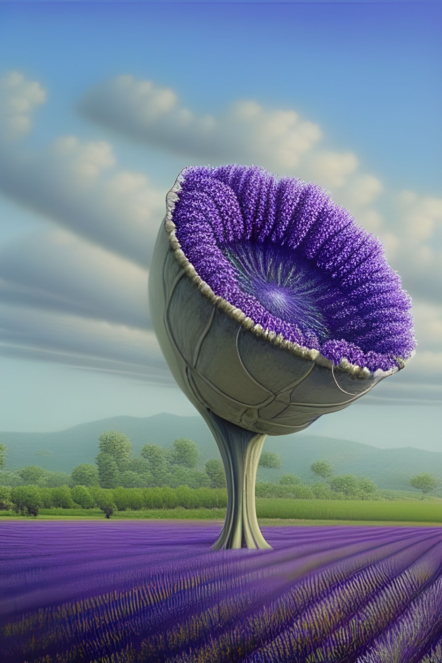 Surreal Water Flower: Hyperdetailed 3D Render