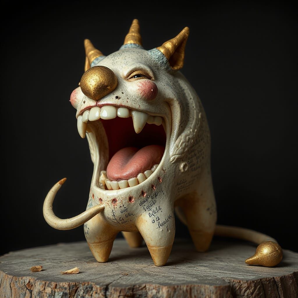 Whimsical Tooth Artwork with Intricate Details