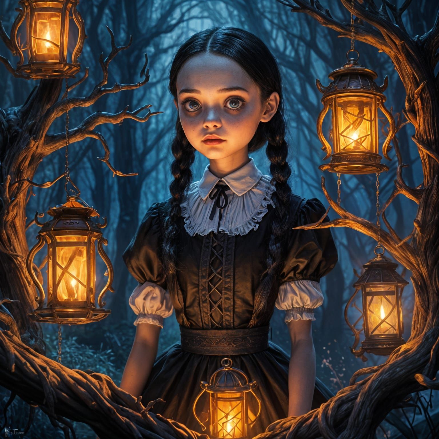 Jenna Ortega as Wednesday Adams: Detailed Matte Painting