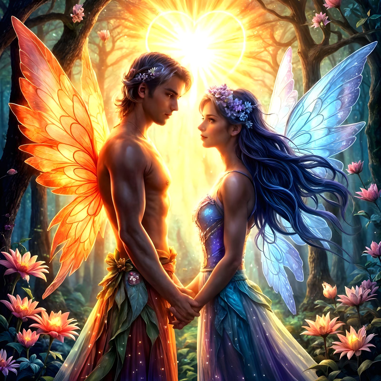 Fairy Lovers in Enchanted Forest
