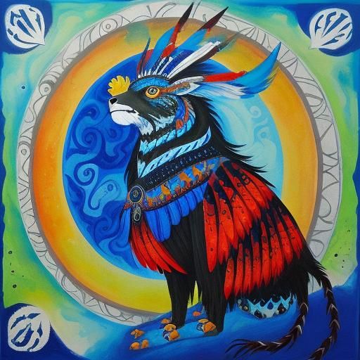 Detailed Gouache Painting of Shamanism