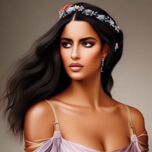 Beautiful Romani Woman Portrait in Bohemian Style