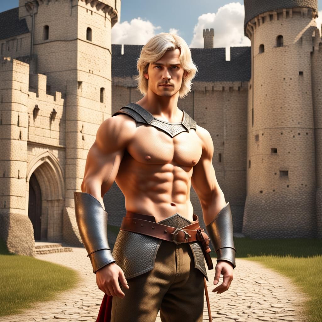 Medieval Warrior in Half Armor Portrait