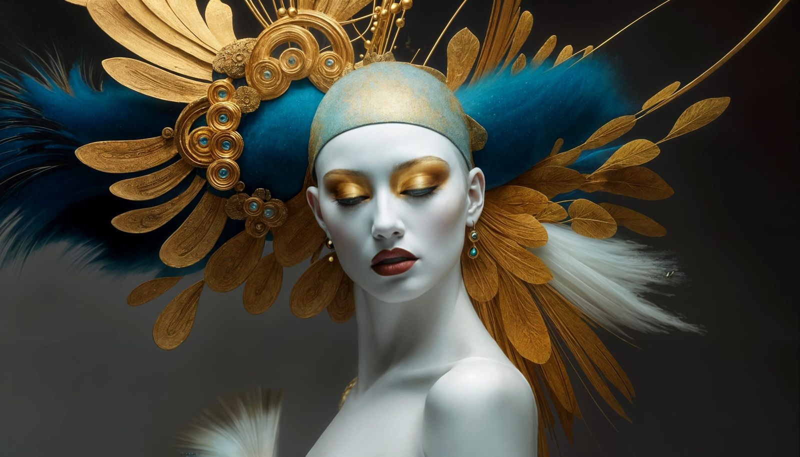 Abstract Gold Blending Cycles: Hyperrealistic Matte Painting