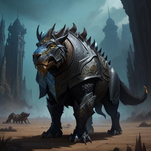 Regal Armored Beastmaster Commands Enhanced Animal Companion...